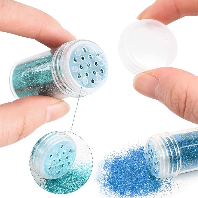 Extra Fine Glitter, Set of 24 Colors Nail Arts Face Hair Eye Lip Gloss Makeup Glitter, Slime,Tumbler and Epoxy Resin Crafts Loose Powder Shaker