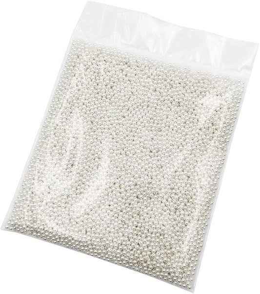 INSPIRELLE 7000pcs 4mm White Art Faux Pearl Beads ABS Round Loose Spacer Beads for DIY Craft Necklaces Bracelets Jewelry Making
