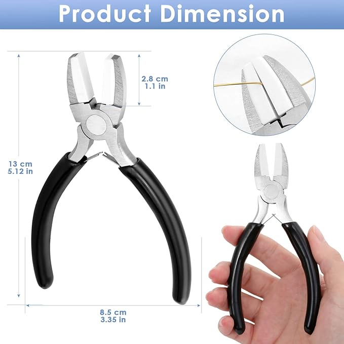 Billbotk Nylon Jaw Pliers for Jewelry Making - Flat Nose, Soft Jaw Pliers for Chain Making