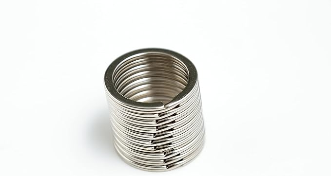 Key Rings Flat Split Keychain Bulk – Heavy Duty 1.18" (30 mm) Keyring – Organize Fast for Car & Home, Lanyards, School/Office/DIY – Metal Dog Tag Rings – Silver/Gold/Rainbow/Gunmetal