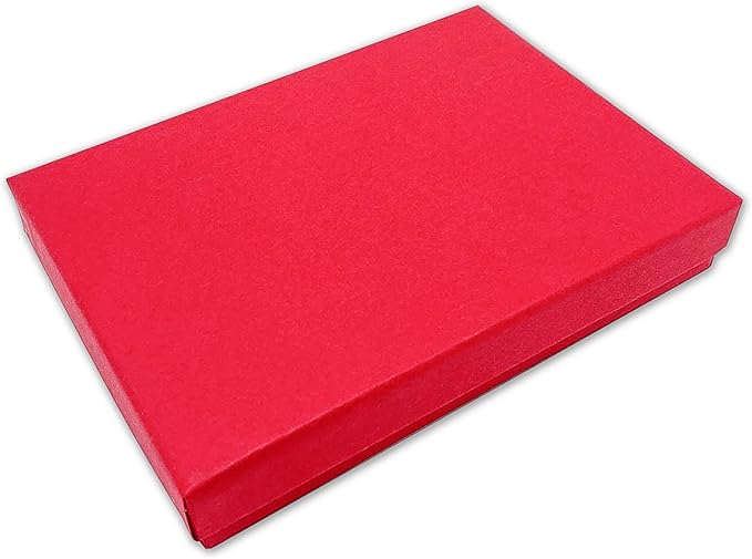TheDisplayGuys - 25-Pack #53 Cotton Filled Cardboard Paper Jewelry Boxes Gift Case - Matte Red (5.4" x 3.9" x 1.0") - for Shipping or Storage