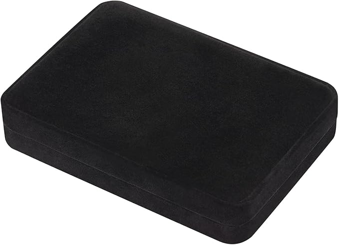 LETURE Large Velvet Jewelry Set Box, Big Ring Earring Pendant Gift Box, Pearl/Chunky Necklace Jewelry Storage Case (Black)