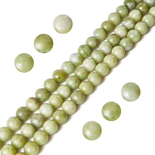 100pcs 10mm Chinese Jade Beads Natural Gemstone Beads Round Loose Beads for Jewelry Making
