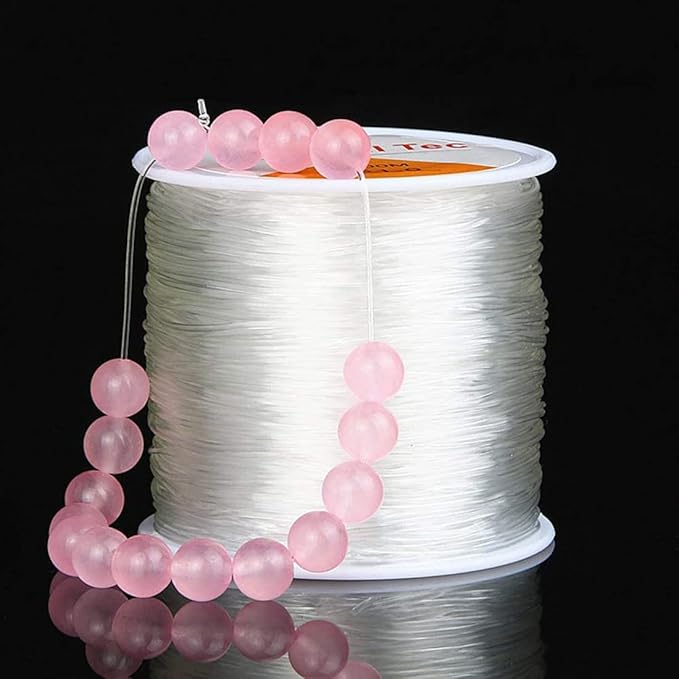 0.8mm Elastic Stretch Thread for Bracelets, 3 Rolls Elastic Bead Cord, Stretchy Bracelet String Crystal String Bead Cord for Bracelet, Beading and Jewelry Making
