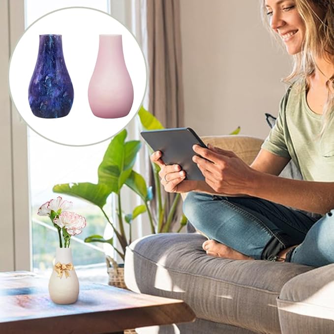 2 Pcs Concrete Vase Mold, FineGood Silicone Resin & Epoxy Casting Mold for Making Vases, DIY Making Handmade Home Display Decor Crafts