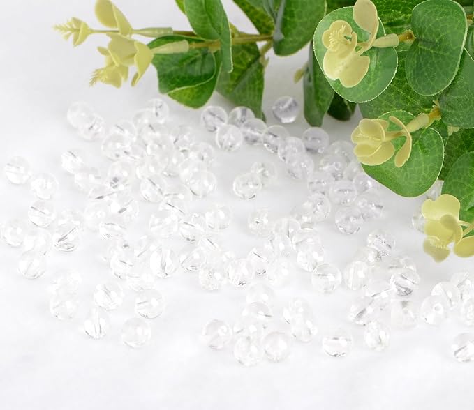 Natural Stone Genuine Stones DIY Clear Quartz Crystals Round Beads 8mm 100pcs Beading Loose Gemstone Hole Size 1mm Charm Smooth Beads for Bracelets Necklaces Earrings (Clear Quartz Crystals 8mm)