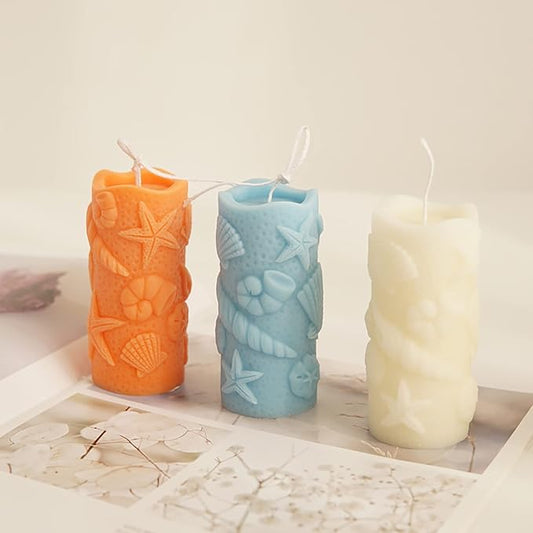 3D Silicone Cylinder Mold - Clay & Resin Casting Molds for Candle Making