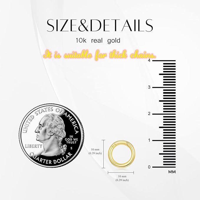 10K Gold Jewelry Clasp Necklace Extender Clasp Bracelet Extension Connector for DIY Necklace Bracelet Anklet Jewelry Making (Style 2)