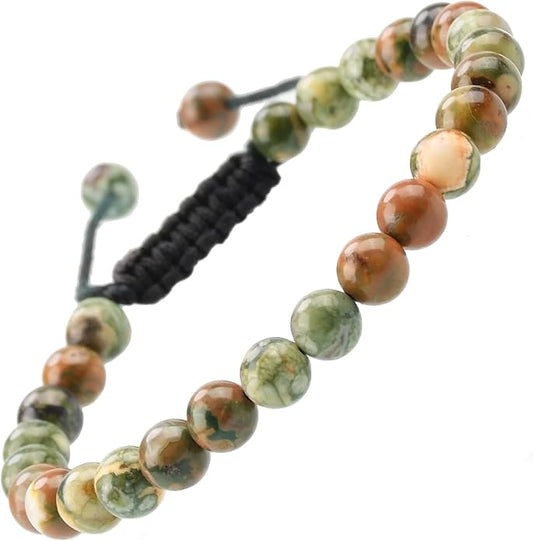 MASSIVE BEADS Natural Healing Power Gemstone Crystal Beads Unisex Adjustable Macrame Bracelets