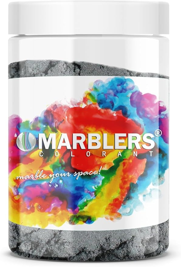MARBLERS Gray Mica Powder [Dark Gray] 4oz (113g) | Cosmetic Grade | Epoxy Resin Pigment, Dye | Non-Toxic, Vegan, Cruelty-Free | Lip Gloss, Nails, Body Butter, Bath Bomb, Candle & Soap Making