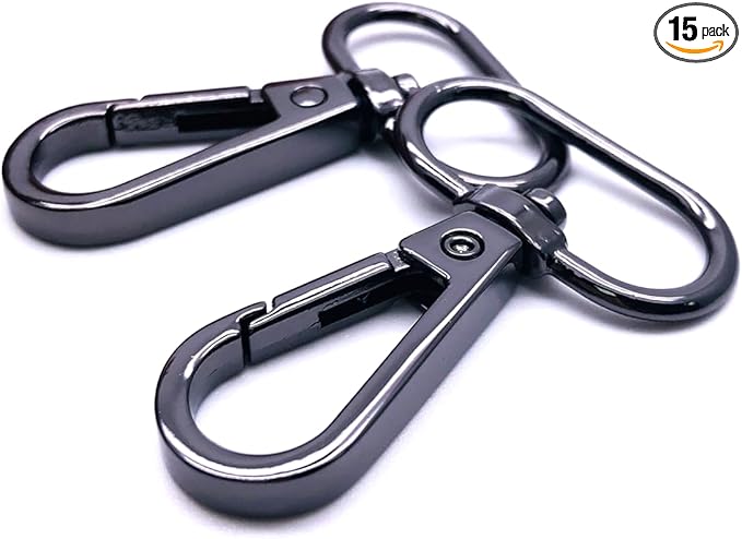 1 inch Swivel Lobster Clasps 1" Swivel Hooks for Purse Bag Handbag Making 15pcs Gunmetal Push Gate Swivel Snap Hooks Fashion Clips Craft