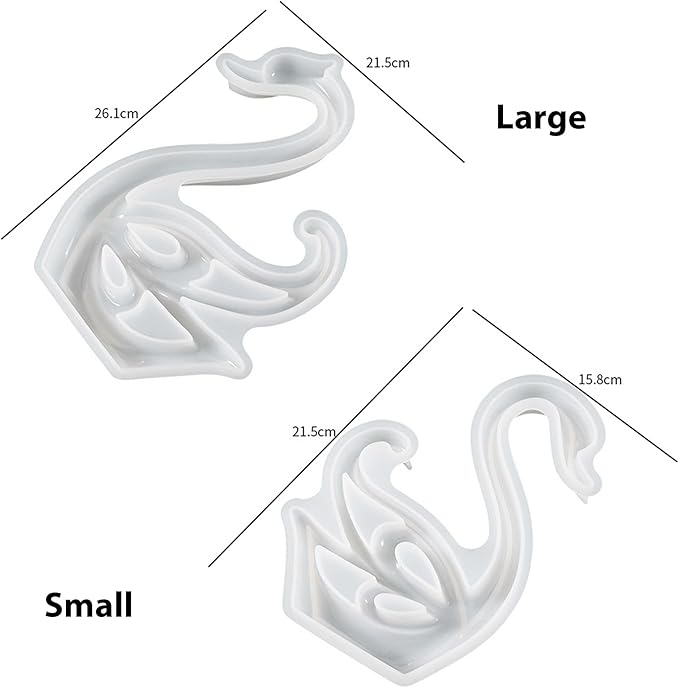 2 Pack Swan Molds Swan Resin Mold - Resin Casting Silicone Molds for Home Decor & Candle Making Wave Spiral Mold