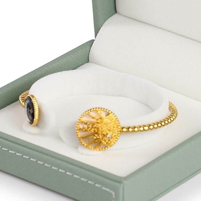 Jewelry Box PU Leather Bracelet/Bangle Gift Box Velvet Jewellery Storage Case Engagement, Anniversary(Green)