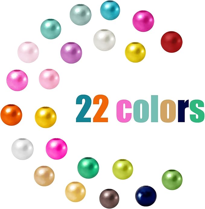 2000 PCS Pearl Beads for Jewelry Making, 6mm Colorful Plastic Beads for DIY Crafting Bracelets, Necklaces, Earrings