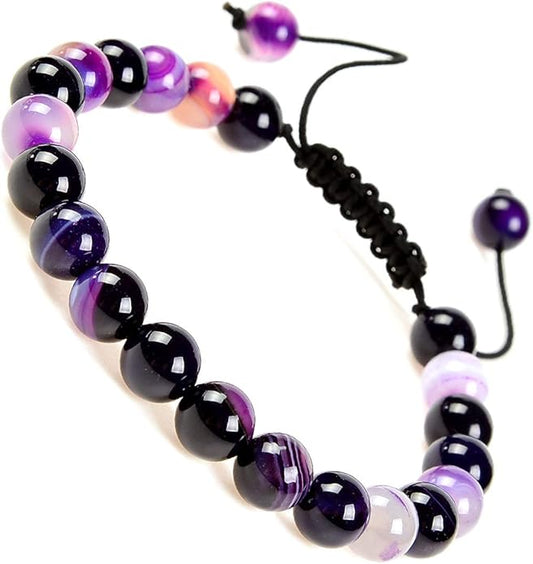 MASSIVE BEADS Natural Healing Power Gemstone Crystal Beads Unisex Adjustable Macrame Bracelets