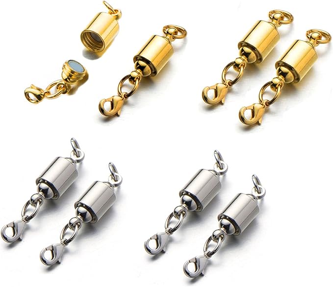 Zpsolution Screw Magnetic Clasps for Necklaces Safety Magnetic Locking Jewelry Clasp Converter