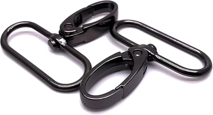 1-1/2 inch Swivel Lobster Claw Clasp 1.5 inch Swivel Hooks for Purse Bag Making 10pcs Black