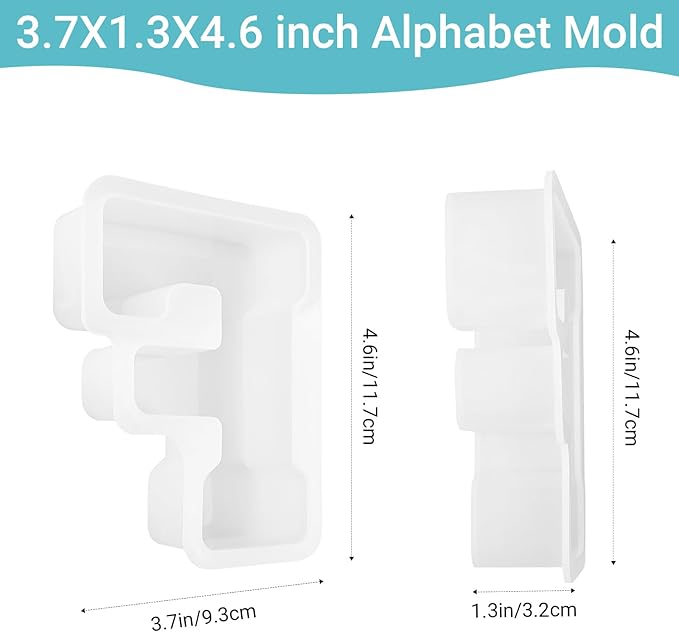 Gartful Resin Letter Molds for Casting, F Capital Alphabet Resin Silicone Molds for Epoxy, Thick 3D Silicone Letter Molds for Making Letters, Word Sign Art, DIY Crafts, Making Candle, Party Home Decor