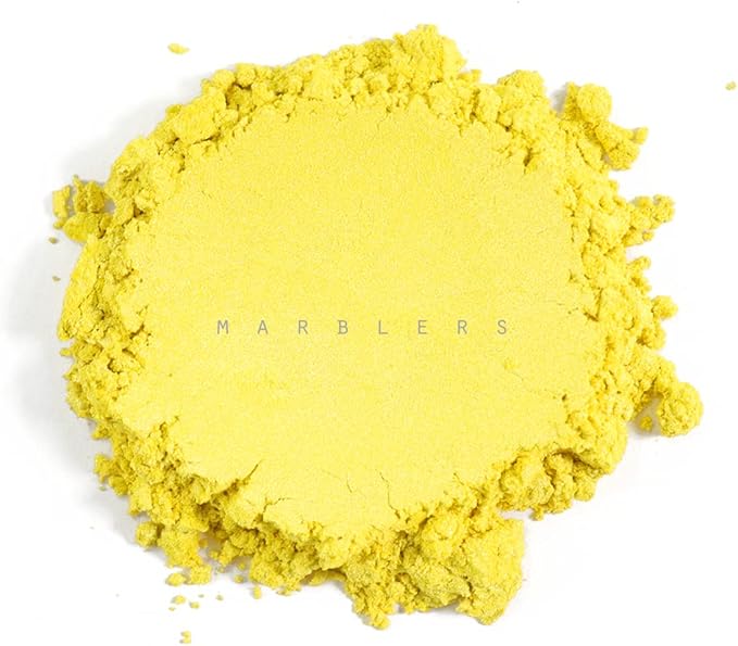 MARBLERS Yellow Mica Powder [Bright Yellow] 4oz (113g) | Cosmetic Grade | Epoxy Resin Pigment, Dye | Non-Toxic, Vegan, Cruelty-Free | Lip Gloss, Nails, Body Butter, Bath Bomb, Candle & Soap Making