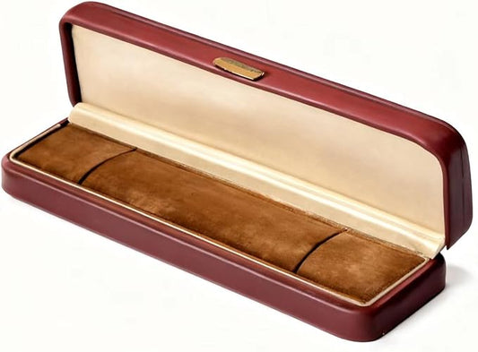 Luxury Burgundy Leather Jewelry Box with Soft Velvet Lining, Elegant Storage Case for Necklaces, Earrings, Bracelets & Watches, Small Travel Organizer Skin-friendly Artificial Leather Cover Gift