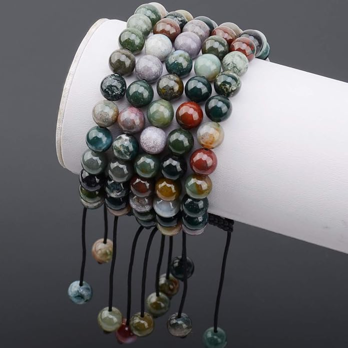 MASSIVE BEADS Natural Healing Power Gemstone Crystal Beads Unisex Adjustable Macrame Bracelets