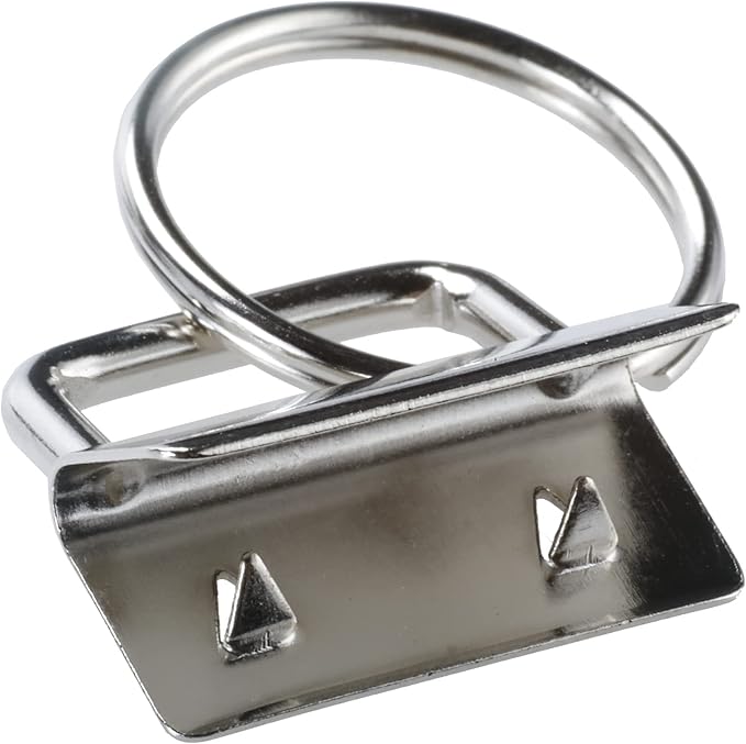 AuInn 150 PCS Key Fob Hardware 3 Colors Keychain Fob Wristlet Hardware with Key Ring 1 Inch (50 Sets Each Color)