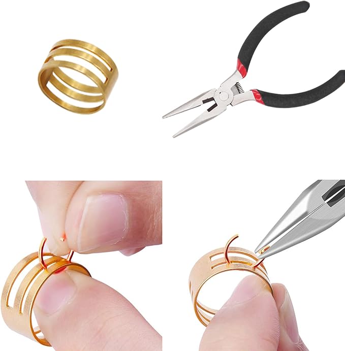 EuTengHao 1504Pcs Open Jump Ring and Lobster Clasps Kit Jewelry Making Repair Kit with Jewelry Pliers Tweezers (KC Gold)