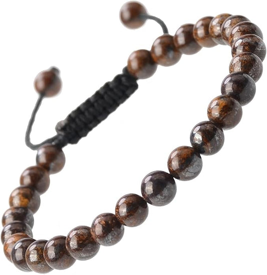 MASSIVE BEADS Natural Healing Power Gemstone Crystal Beads Unisex Adjustable Macrame Bracelets