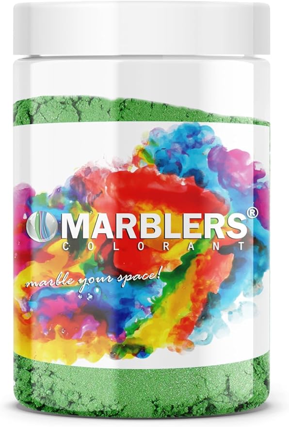 MARBLERS Green Mica Powder [Grass Green] 4oz (113g) | Cosmetic Grade | Epoxy Resin Pigment, Dye | Non-Toxic, Vegan, Cruelty-Free | Lip Gloss, Nails, Body Butter, Bath Bomb, Candle & Soap Making