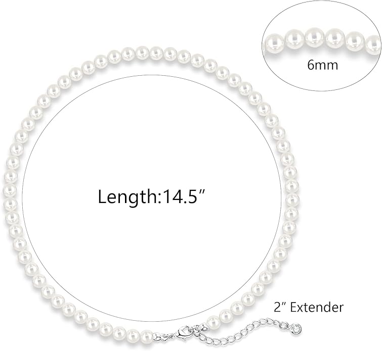 Pearl Necklaces for Women 14K Gold Plated Dainty Layered Single Pearl Necklace Simple Daisy Pearls Choker Cute Gold Necklace Stack Jewelry Sets for Women Trendy Gifts