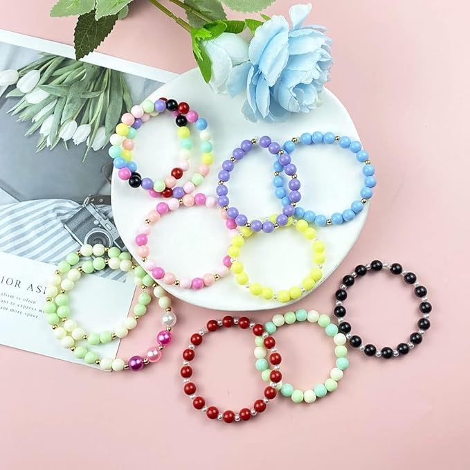 YUEXIGO 60pcs Acrylic Round Beads for Crafts 14mm Resin Candy Color Spacer Beads with Hole for Jewelry Making Sewing Crafts Decoration Necklaces Bracelets Earrings Supplies(Pink)