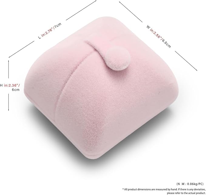 Oirlv Pink Velvet Ring Box for Proposal,Engagement,Wedding Cute Ring Gift Case