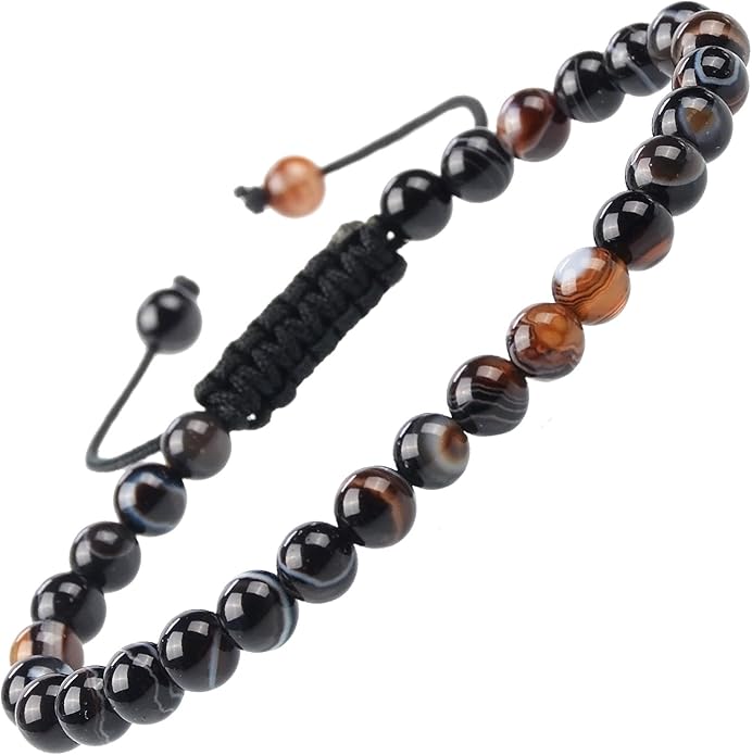 MASSIVE BEADS Natural Healing Power Gemstone Crystal Beads Unisex Adjustable Macrame Bracelets