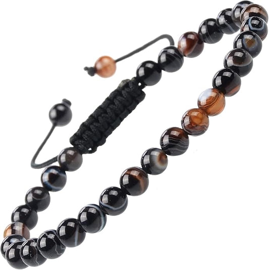 MASSIVE BEADS Natural Healing Power Gemstone Crystal Beads Unisex Adjustable Macrame Bracelets