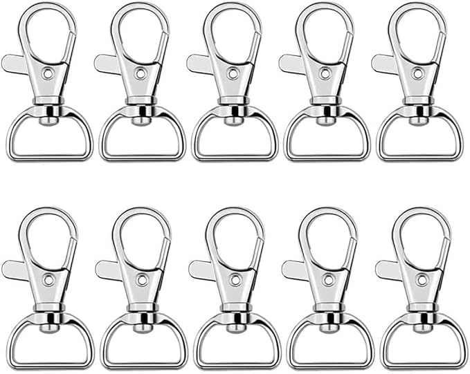 Swivel Snap Hook, 35 PCS Silver Lanyard Clips, Metal Lobster Claw Clasps Keychain Hook with 3/4 INCH D Ring for Macrame Keychain Swivel Clips for Making Key Fobs