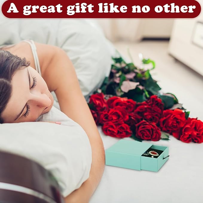 Nsmykhg Jewelry Gift Box Velvet-Lined,12 Pack Compact Drawer Style for Earrings & Rings, Necklace & Bracelet Organizer, 3.93x3.93x1.65 Inches, Stackable Elegant Jewelry Display & Storage Box (Blue)