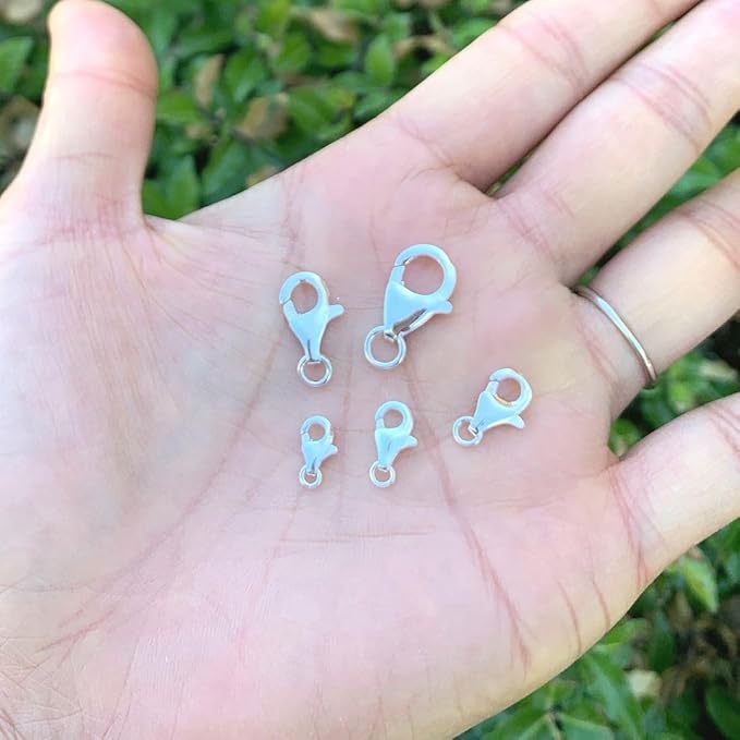 5pcs Adabele Authentic 925 Sterling Silver 10mm (0.39 Inch) Small Raindrop Lobster Claw Trigger Clasps Hypoallergenic Nickel Free for DIY Jewelry Making SS21-BB