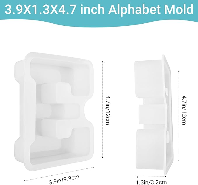 Gartful Resin Letter Molds for Casting, E Capital Alphabet Resin Silicone Molds for Epoxy, Thick 3D Silicone Letter Molds for Making Letters, Word Sign Art, DIY Crafts, Making Candle, Party Home Decor
