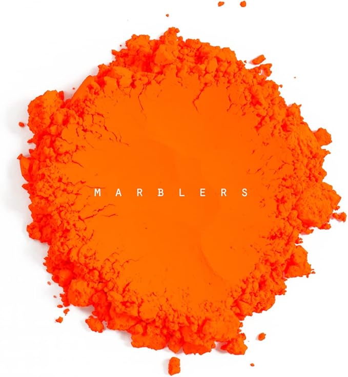 MARBLERS Fluorescent Pigment Powder [Neon Orange] 4oz (113g) | Matte Pigment | Dye | Non-Toxic | Vegan | Cruelty-Free | Nail Polish, Nail Art, Soap, Slime, Candle, Resin, Epoxy, Acrylic Paint