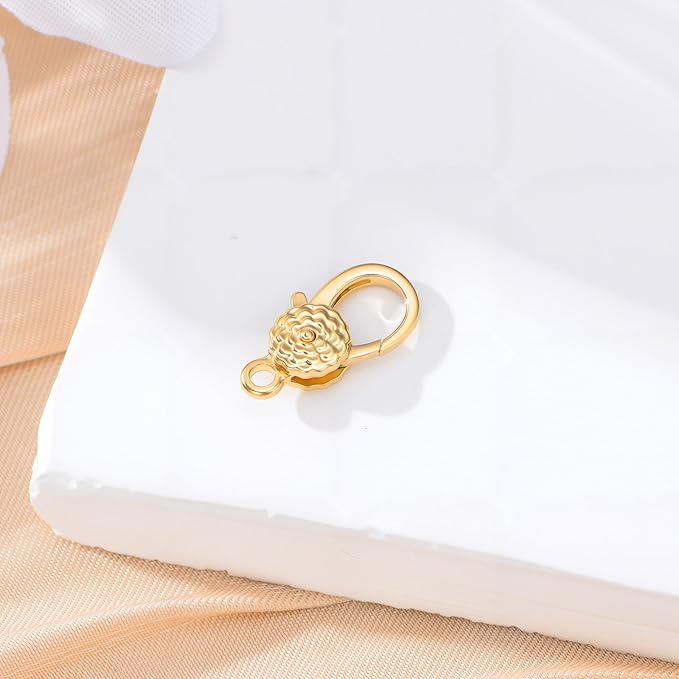 10K Gold Jewelry Clasp Necklace Extender Clasp Bracelet Extension Connector for DIY Necklace Bracelet Anklet Jewelry Making (Style 10)