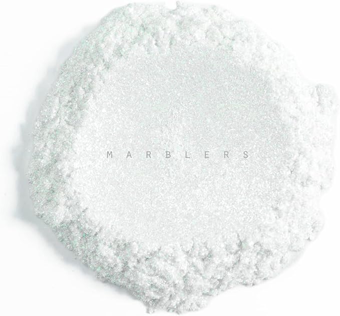MARBLERS White Mica Powder [Emerald Pearl] 4oz (113g) | Cosmetic Grade | Epoxy Resin Pigment, Dye | Non-Toxic, Vegan, Cruelty-Free | Lip Gloss, Nails, Body Butter, Bath Bomb, Candle & Soap Making