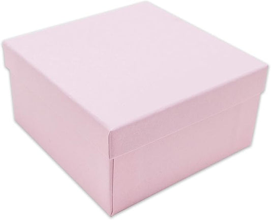TheDisplayGuys - 25-Pack #34 Cotton Filled Cardboard Paper Jewelry Boxes Gift Case - Pastel Pink (3.9" x 3.9" x 2.0") - for Shipping or Storage