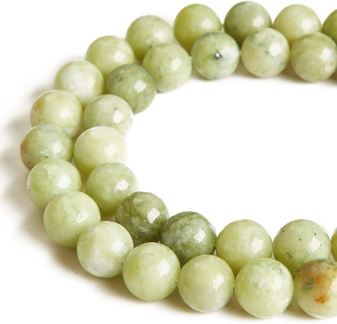 100pcs 6mm Chinese Jade Beads Natural Gemstone Beads Round Loose Beads for Jewelry Making