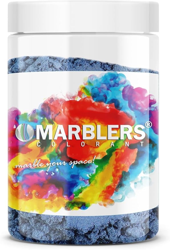 MARBLERS Blue Mica Powder [Shine Blue] 4oz (113g) | Cosmetic Grade | Epoxy Resin Pigment | Dye | Non-Toxic, Vegan, Cruelty-Free | Lip Gloss, Nails, Body Butter, Bath Bomb, Candle & Soap Making