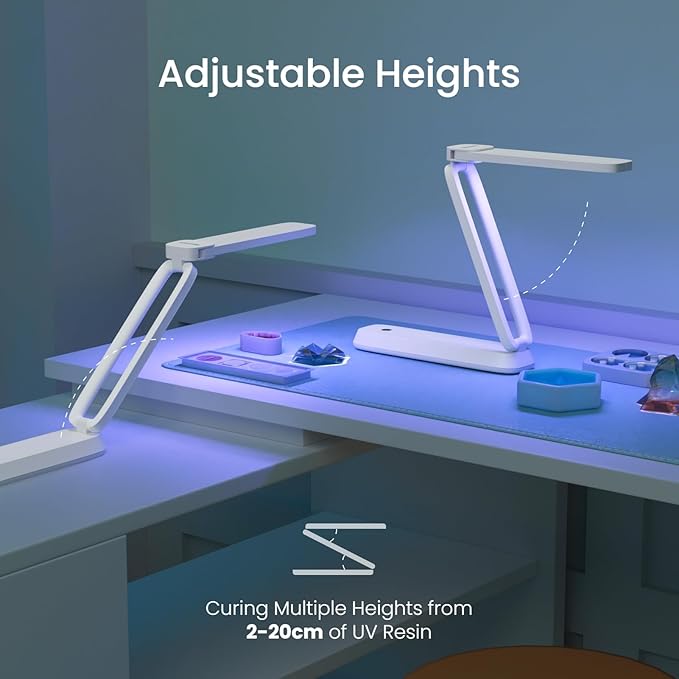 Resiners UV Light for Resin Curing, UV Resin Light, Wireless & Rechargeable Ultraviolet Lamp, 3-in-1 Uses, Foldable Blacklight LED, Craft Supplies Tools for Jewelry Making, Craft Molds, White