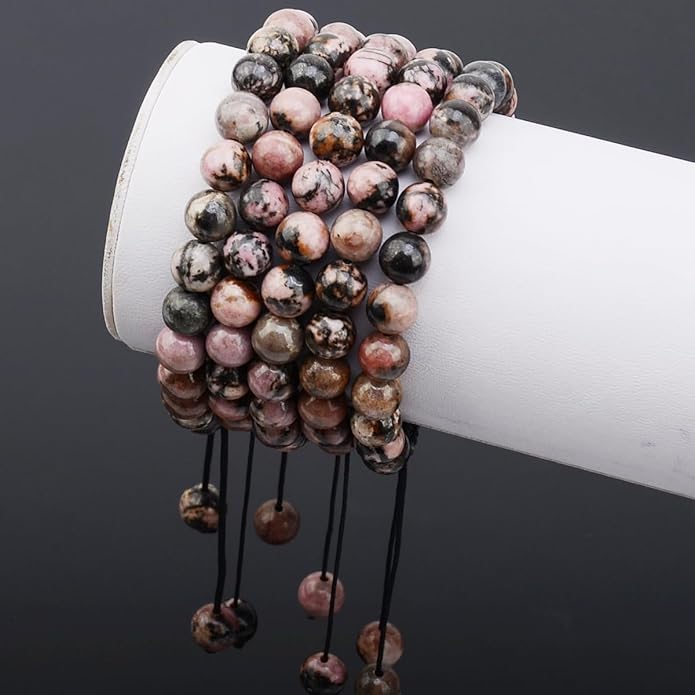 MASSIVE BEADS Natural Healing Power Gemstone Crystal Beads Unisex Adjustable Macrame Bracelets