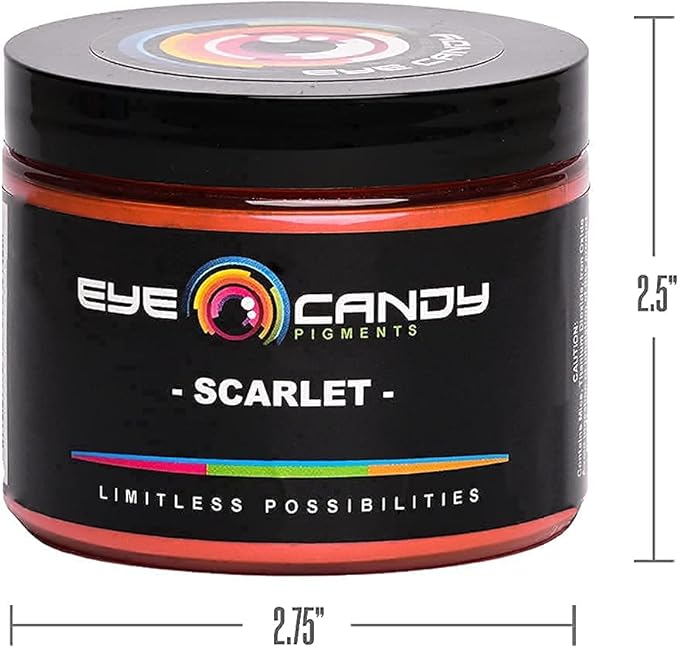 Eye Candy Pigments Premium Red Mica Powder - Scarlet (50gr) - for Epoxy, Resin, Soap, Paint, Woodworking, Acrylic Pouring, Bath Bombs, Fishing Lures - DIY Arts and Crafts Additive
