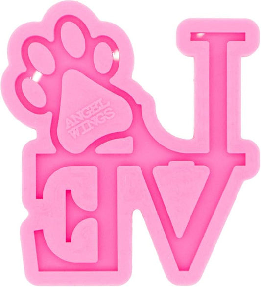 Angel Wings Dog Paw Letter Alphabet Mold Resin Keychain Molds Silicone Mold for Resin Casting Jewelry Making Silicone Molds Polymer Clay Mold Pet Tag Mould