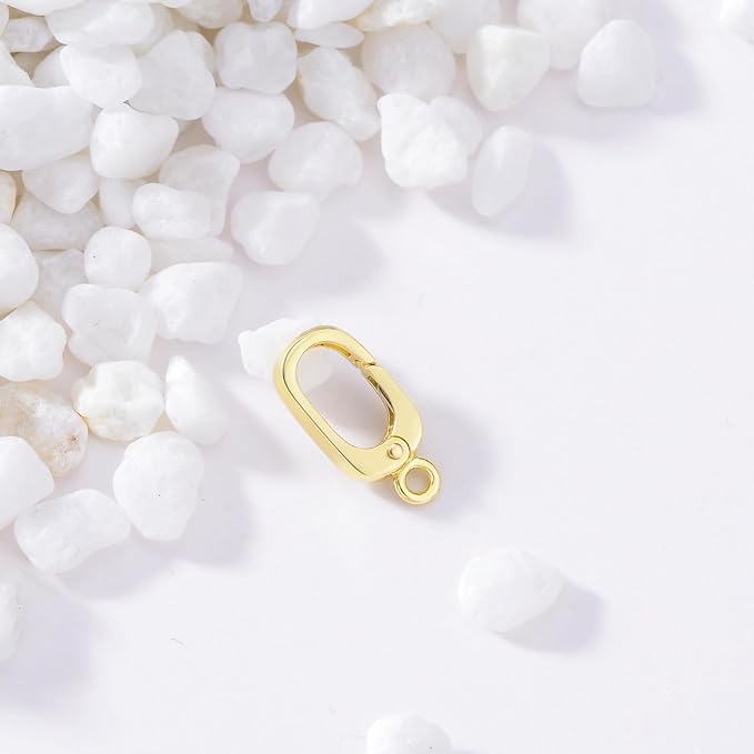 10K Gold Jewelry Clasp Necklace Extender Clasp Bracelet Extension Connector for DIY Necklace Bracelet Anklet Jewelry Making (Style 6)
