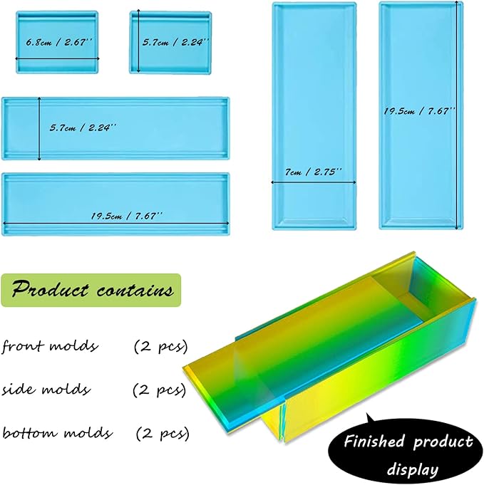 3 Packs Domino Molds and Dominoes Box Molds, CNYMANY 60 Cavities Double 9 Silicone Epoxy Resin Casting Jumbo Mold Clay Mold Storage Box Mold for DIY Pendant Jewelry Crafts Making Tool